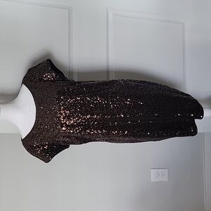Eliza J EUC Size 14 Black with Gold Sequin Cocktail Dress